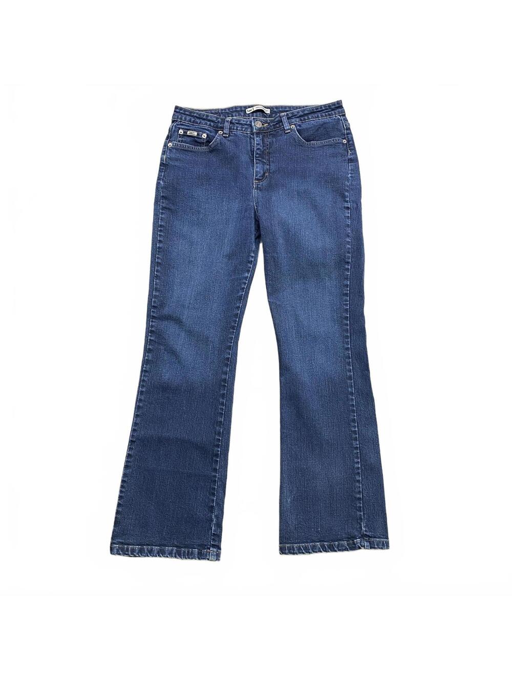 VTG Y2K Lee Natural Bootcut Jeans Size 12S "Just Below Waist" M Blue Flare